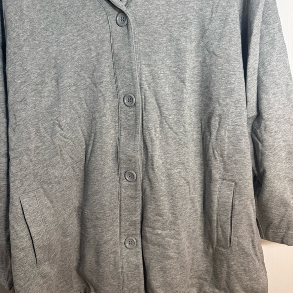 NWOT. Denim & Co. women's 3X gray long sleeve button v-neck sweater cardigan - Picture 5 of 11